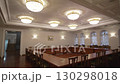 Meeting room with tables arranged neatly in square shape 130298018