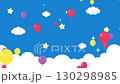 Sparkling night sky background material with balloons rising 130298985
