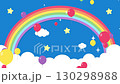 Rainbow, balloons and sparkling night background material 130298988