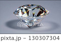 Brilliant diamond gemstone with sparkling facets reflecting light on a smooth surface 130307304