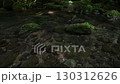 A waterfall leading to the Kikuchi Gorge with a clear stream flowing through nature 130312626