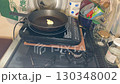 Buttered toast made in a frying pan 130348002