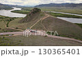 Scenic view of hills and river in a remote landscape during cloudy weather 130365401