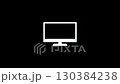 Glowing digital distortion effect on electronic devices, including a smartphone and computer monitor, isolated on a black background 130384238