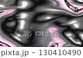 Abstract pink and silver fluid metal texture with smooth reflective surface 130410490