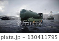 Military base. battle nuclear aerial bomb. 130411795