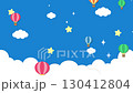 Sparkling night background material with balloons rising 130412804