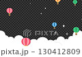 Sparkling transparent background material with balloons rising 130412809