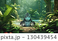 Fun 3D cartoon gorilla in the jungle 130439454