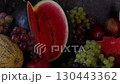 Still life of watermelon and fruit, Harvest Festival or Thanksgiving 130443362