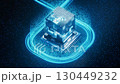Technology circuit board and core, 3d rendering. 130449232
