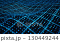 Blue technology wave grid background, 3d rendering. 130449244