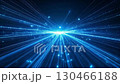 高清 4K 數位背景視頻，讓人聯想到在深藍色螢幕上流動的光粒子網路。 130466188
