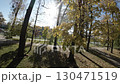 Experience the vibrant beauty of autumn in this FPV flight through a stunning park. The golden leaves of the trees and the crisp air create a magical atmosphere as you soar through the park, capturing 130471519