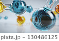 Visualization of Atoms and Molecules in Minimalist Style. High quality FullHD footage 130486125
