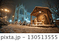 Christmas Nativity Scene in Winter Square. High quality FullHD footage 130513555
