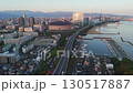 Fukuoka silhouette painted by the morning sun | Drone Panorama 6 130517887