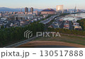 Fukuoka silhouette painted by the morning sun | Drone Panorama 5 130517888