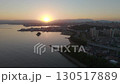 Fukuoka silhouette painted by the morning sun | Drone Panorama 4 130517889