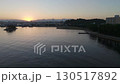 Fukuoka silhouette painted by the morning sun | Drone Panorama 1 130517892