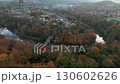 Drone tracks slowly to Prebends Bridge in Durham, England  in mid Autumn  130602626
