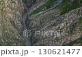 Vertical look into rocky canyon and dry stream bed in remote Uzbekistan 130621477