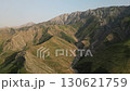 Aerial view of rugged Baysuntau valley and dirt road near Boysun, Uzbekistan 130621759
