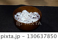 Natto, kimchi, and raw egg on rice 130637850