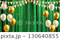 金色和白色氣球和花環的華麗背景（可以無限循環） 130640855