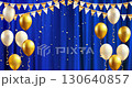 金色和白色氣球和花環的華麗背景（可以無限循環） 130640857