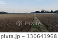 Plowed field in different seasons and times of day with rural farmland landscape under the sky 130641968