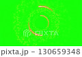 Orange energy like flames forms a round circle, laser, sparks, fire, CG, green screen 130659348