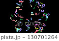 Colorful 3D musical notes explode from the center with a masked CG, music, sheet music, icon 130701264