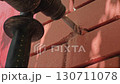 Jackhammer Breaking Red Brick Wall 130711078