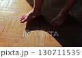 Male legs steps from darkness to light 130711535