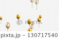 金色和白色氣球飛翔背景（可以無限循環） 130717540
