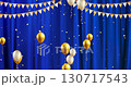 金色和白色氣球和花環的華麗背景（可以無限循環） 130717543