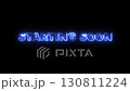 Glowing blue words starting soon on a black background, perfect for digital event promotions, social media announcements, and advertising campaigns. 4k 130811224