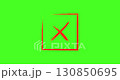 Flat 4K animation of a red cross mark icon. Declined, error, failed, wrong, canceled, minimal style. 130850695