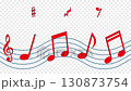音符　赤色　アルファチャンネル 130873754