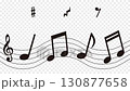 音符　黒色　アルファチャンネル 130877658