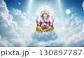 During the holy festival of Ganesh Chaturthi, the divine Lord Ganesha prepares his descent from the sky to bring wisdom and happiness to humanity on earth. During the holy festival of Ganesh Chaturthi, the divine Lord Ganesha prepares his descent from the sky to bring wisdom and happiness to humanity on earth. 130897787