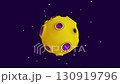 Cartoon Rocket Flying Around Cratered Asteroid Cartoon Rocket Flying Around Cratered Asteroid 130919796
