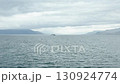 Seascape, water texture, view of a pleasure yacht sailing through sea against the mountains, Iceland landscape. 130924774
