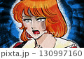 憤怒的紅髮英俊王子，70 年代風格的女孩漫畫插圖 130997160