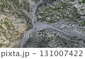 Highland ravine and jagged rock walls in Ugam-Chatkal, Uzbekistan at dawn 131007422