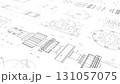 drawing, sketch, blueprint 131057075
