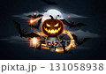 halloween pumpkin night scary animated background 131058938