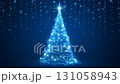 sparkling lights xmas tree on blue background 131058943