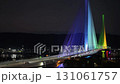 Godeok Topyeong Bridge, the Han River Bridge in Seoul, Korea, and the lights of passing cars 131061757